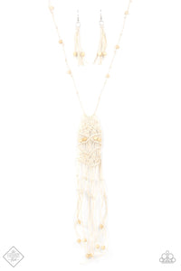 Macramé Majesty - White Necklace